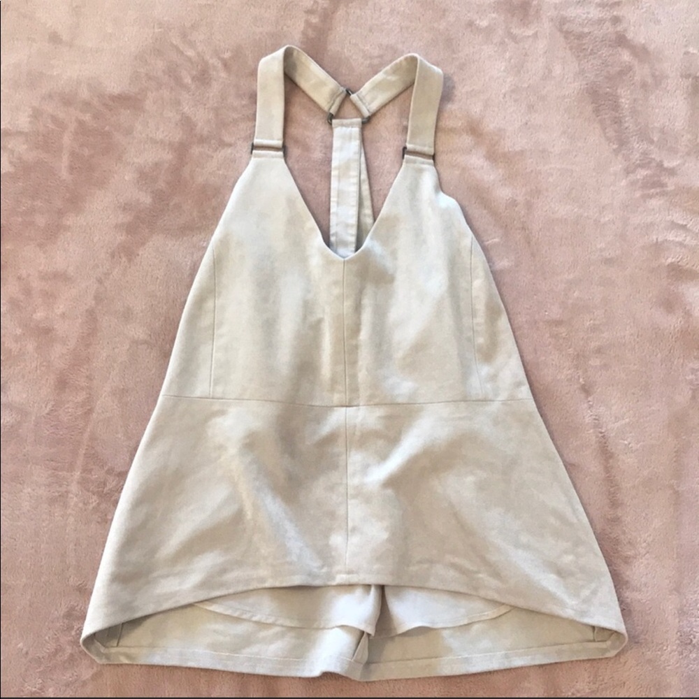 BCBG Suede-like Cream Halter